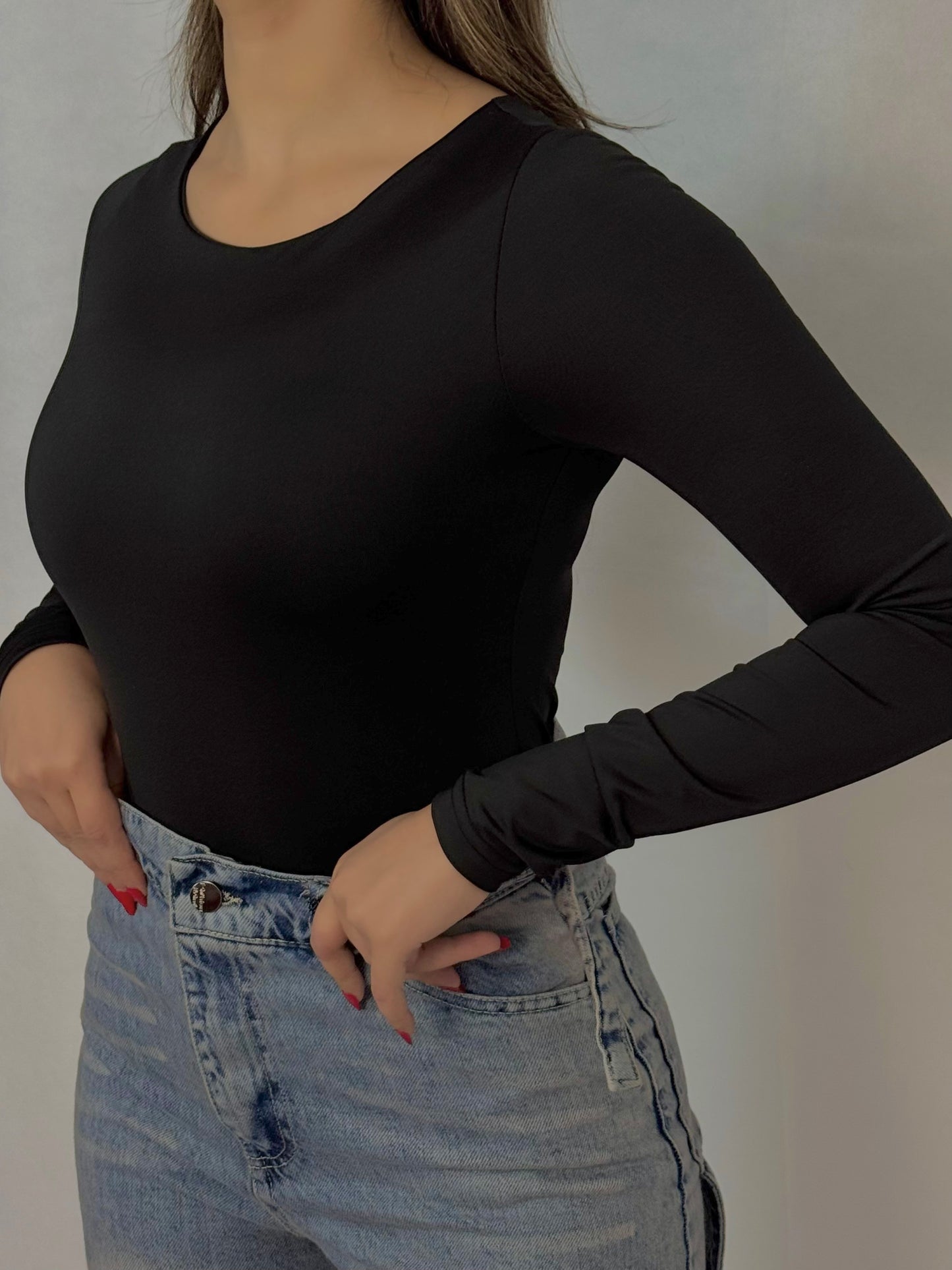 Crew neck basic bodysuit code(766)