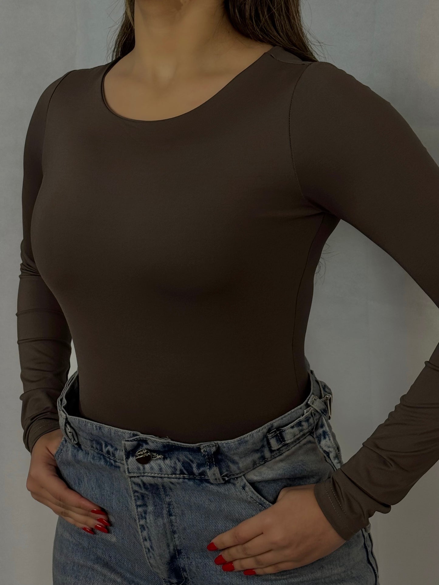 Crew neck basic bodysuit code(766)