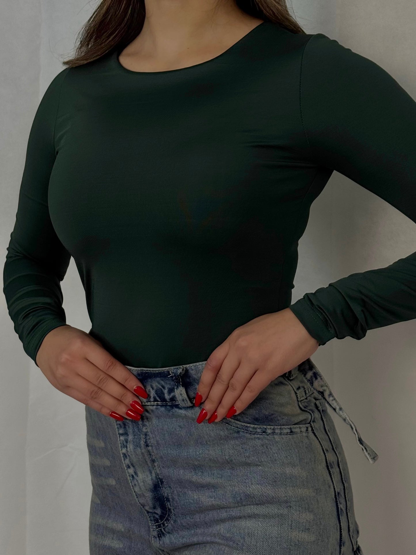 Crew neck basic bodysuit code(766)