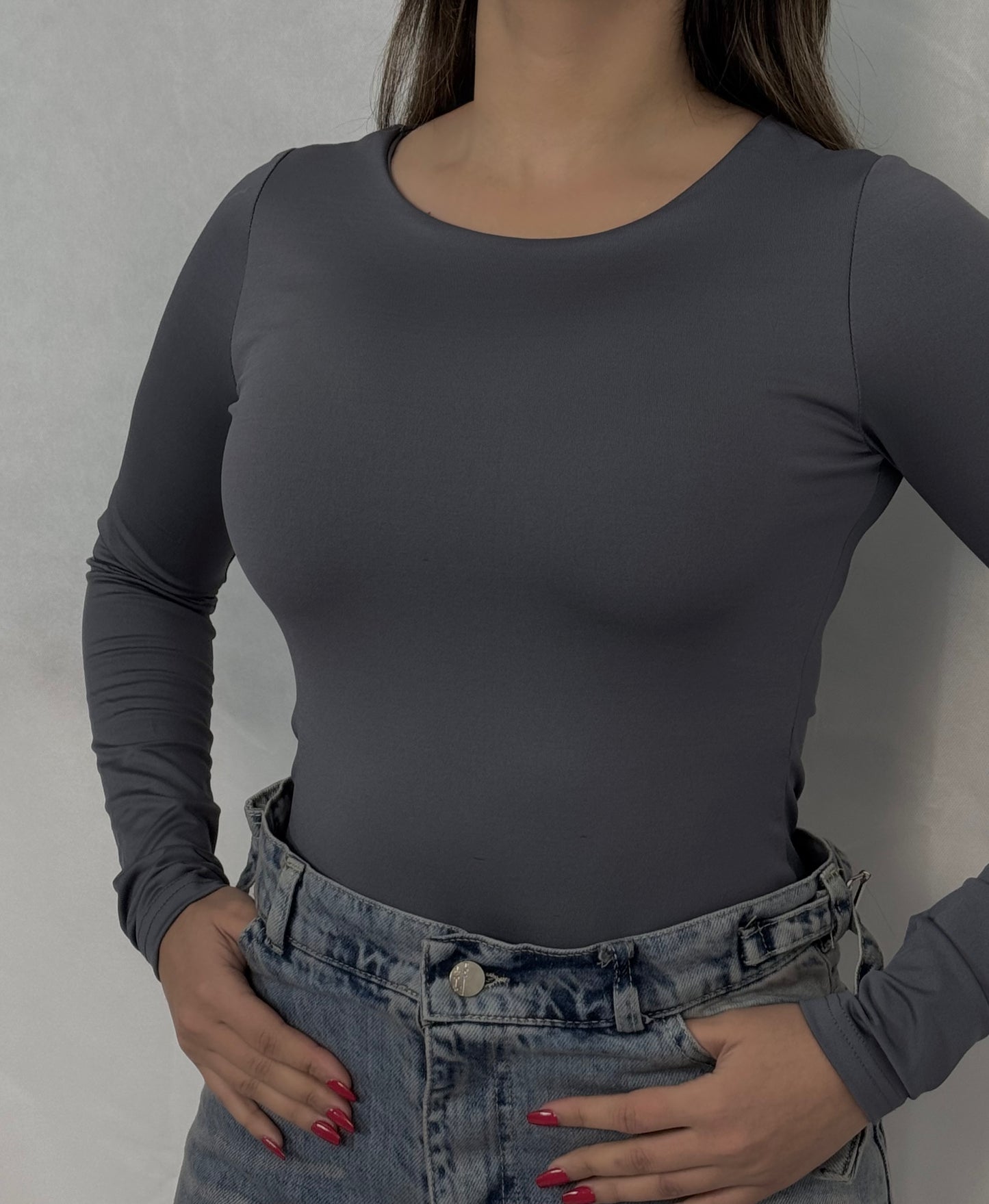 Crew neck basic bodysuit code(766)