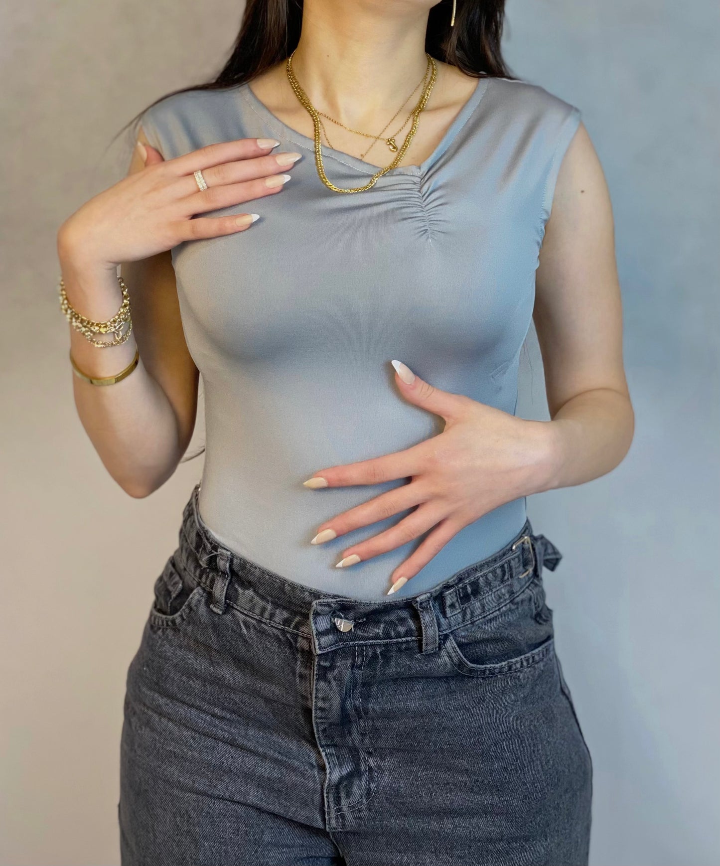 Asymmetrical basic top code(846)