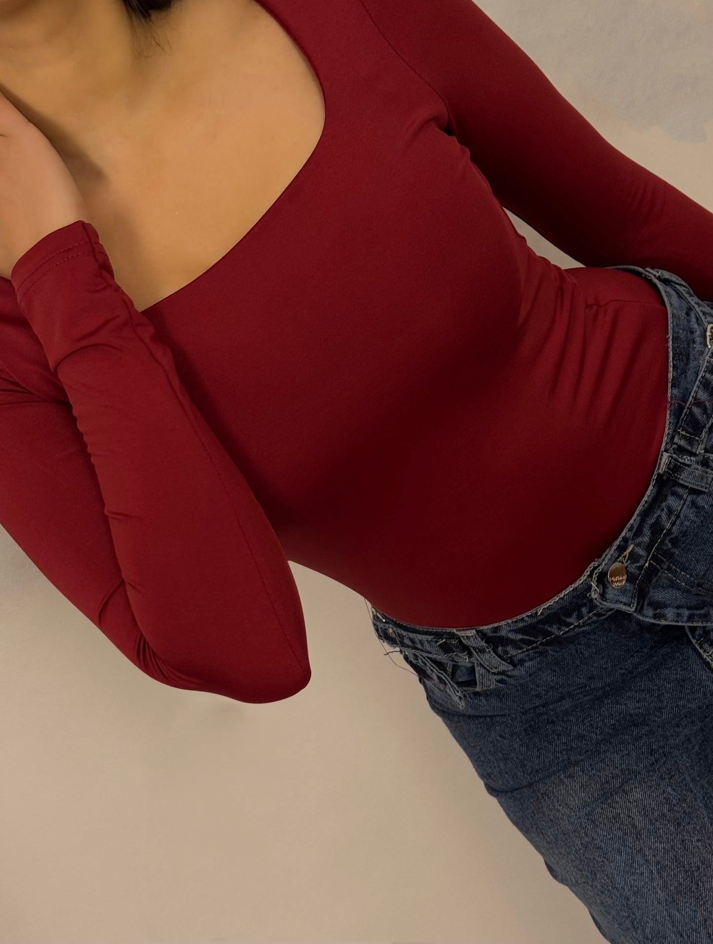 Square neck bodysuit code(758)