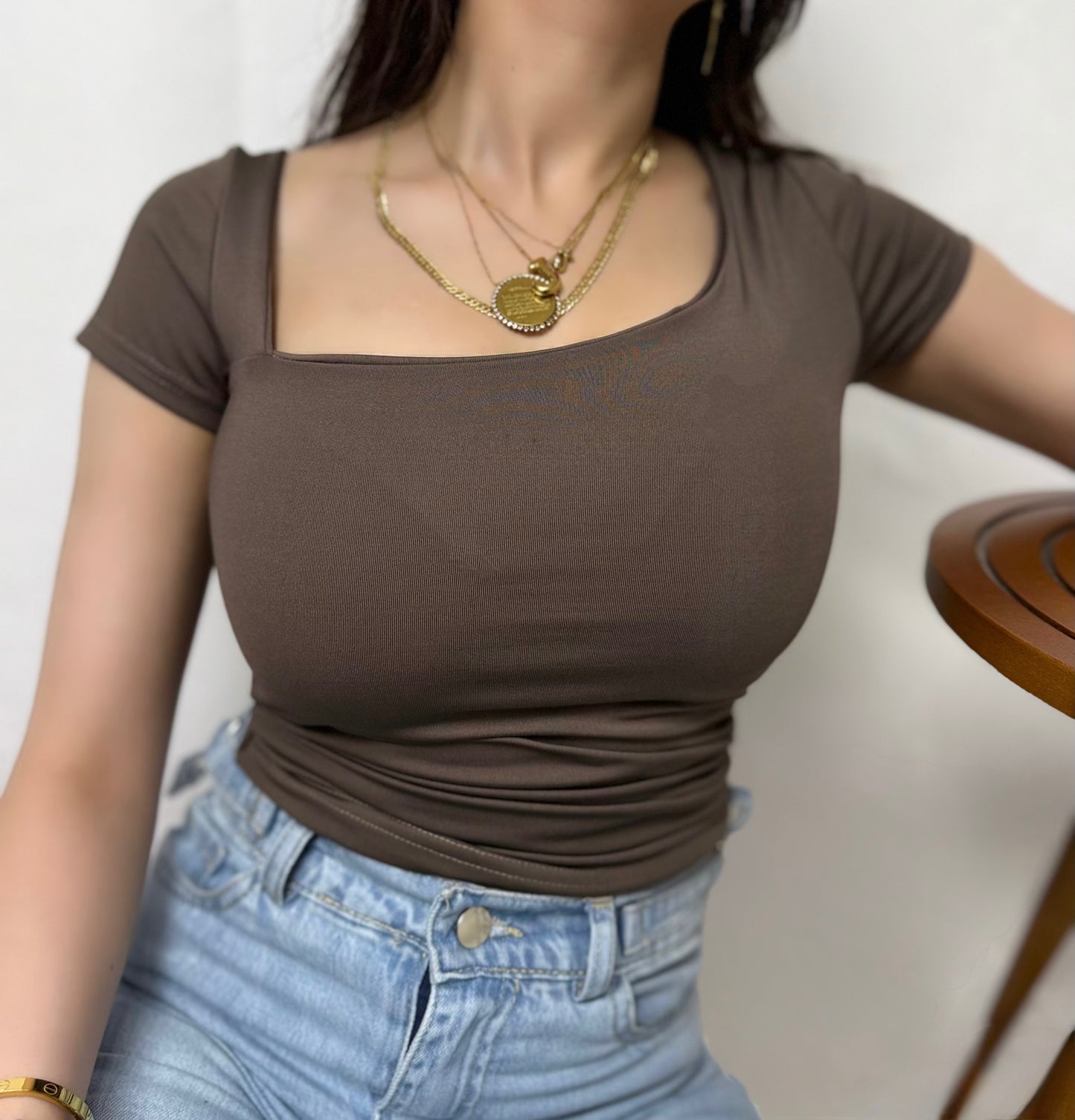 Curved short sleeve basic code(842)