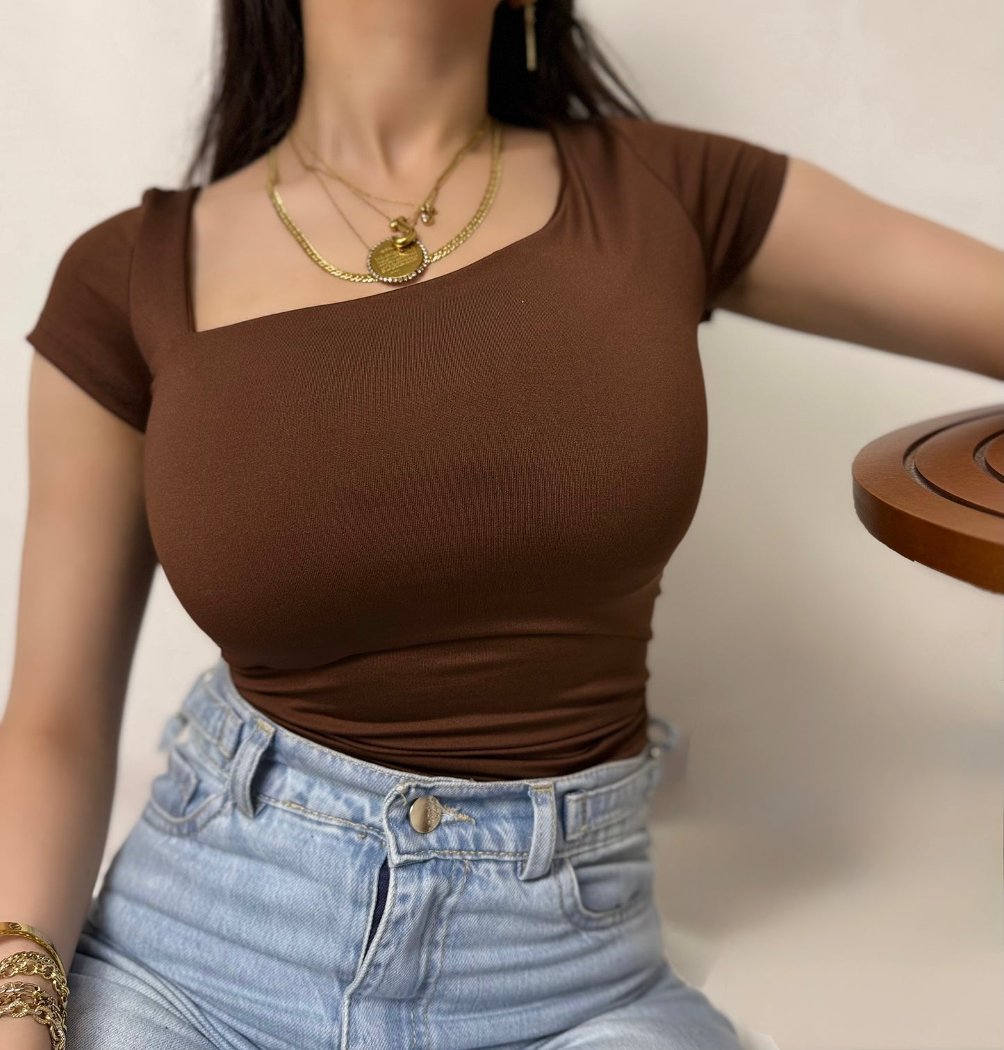 Curved short sleeve basic code(842)