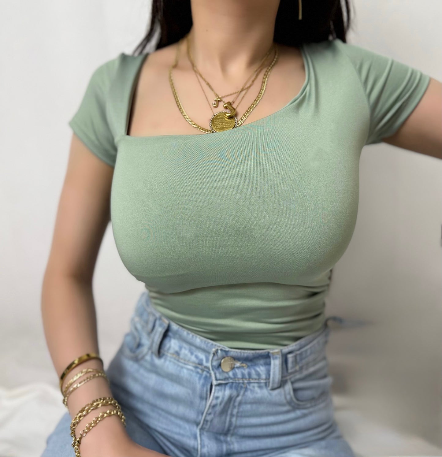 Curved short sleeve basic code(842)