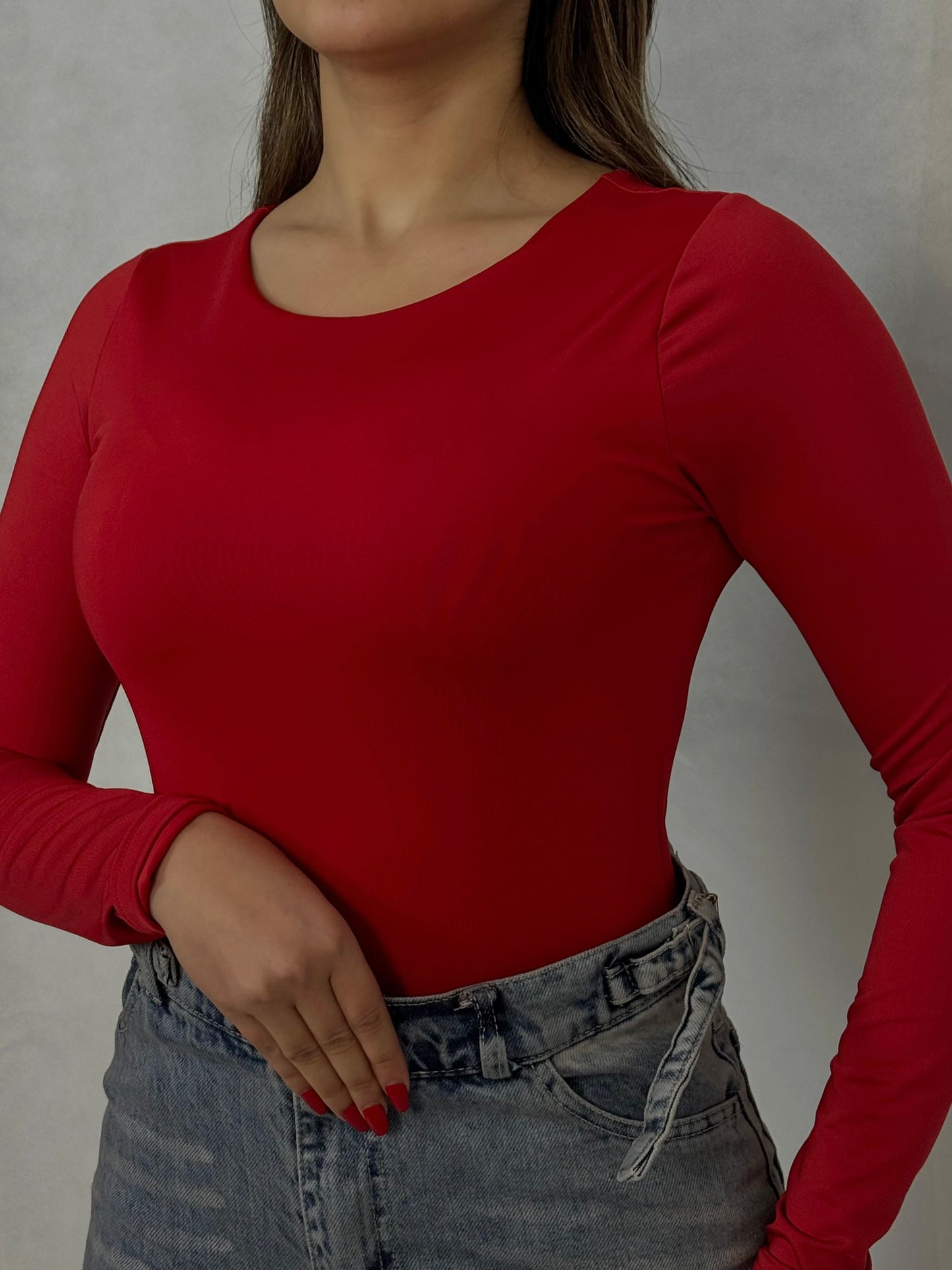 Crew neck basic bodysuit code(766)