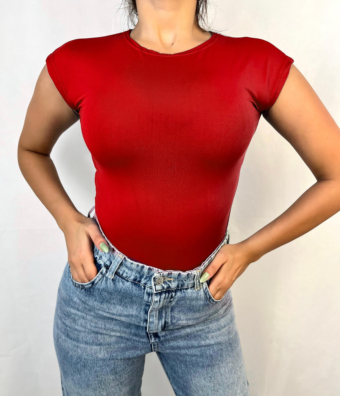 The cropped petal sleeves bodysuit code (851)