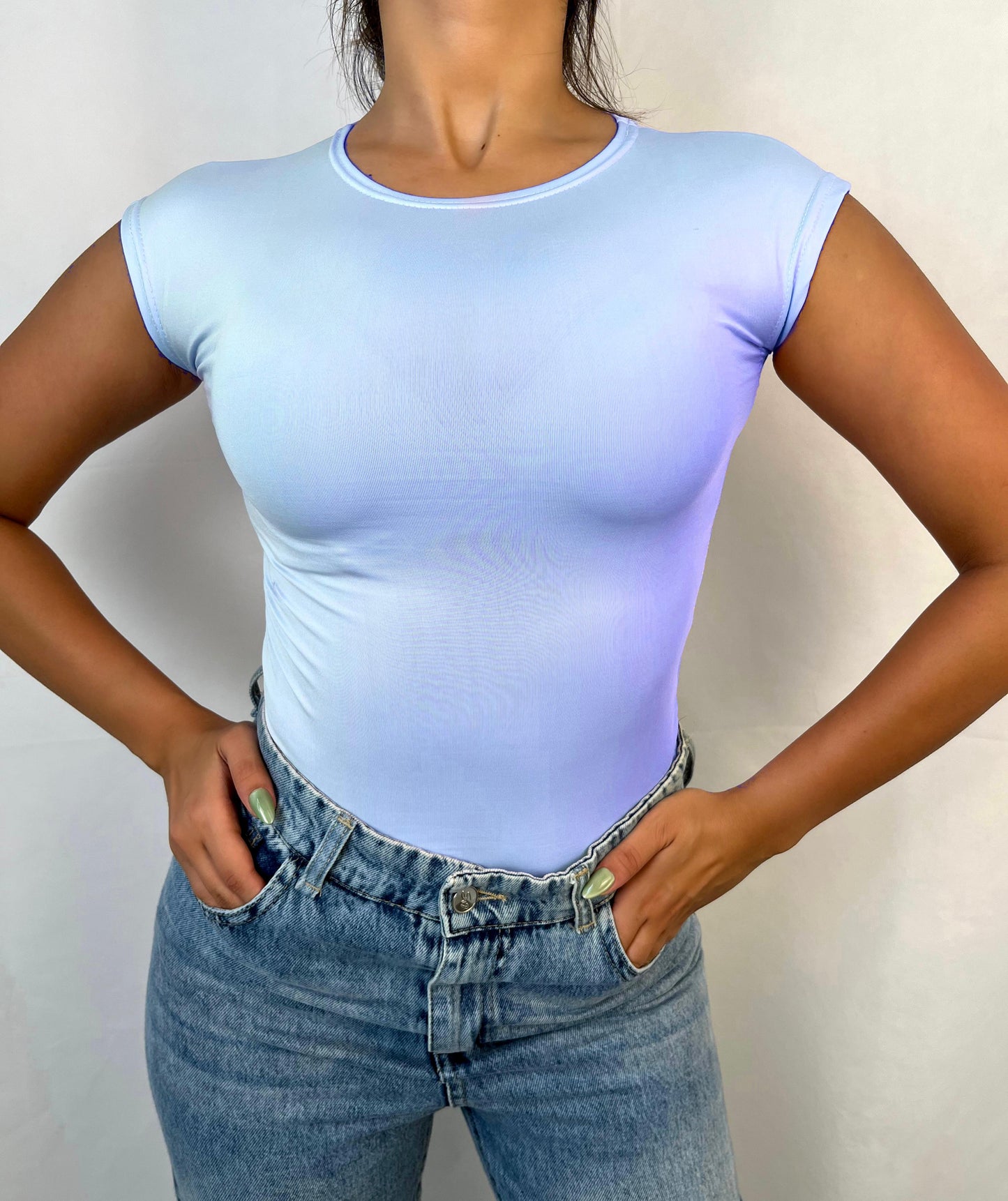 The cropped petal sleeves bodysuit code (851)