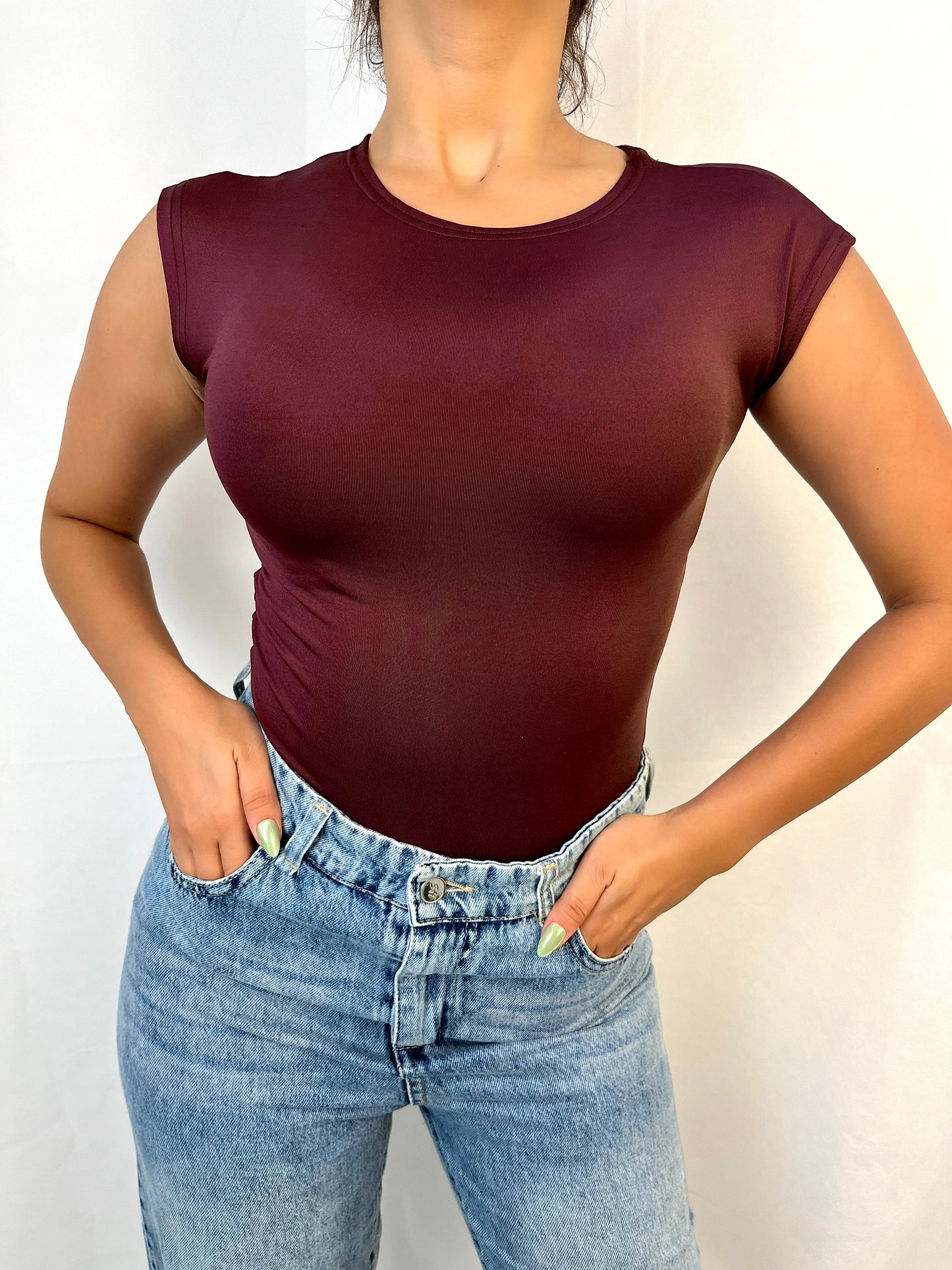 The cropped petal sleeves bodysuit code (851)