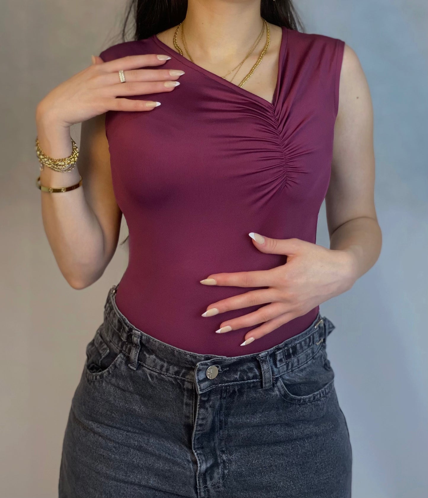 Asymmetrical basic top code(846)