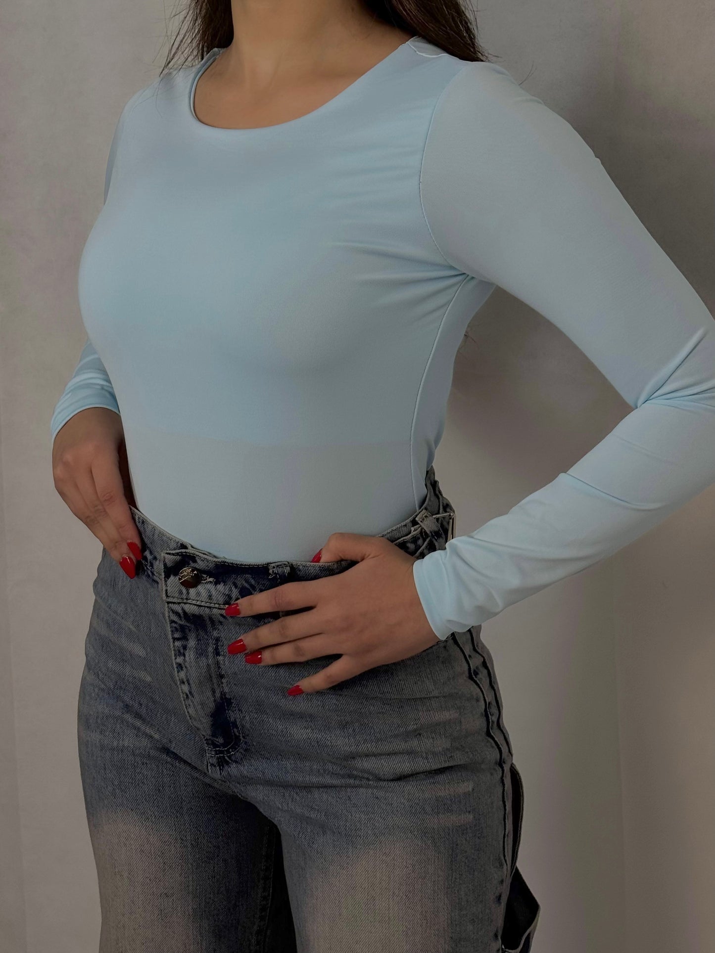 Crew neck basic bodysuit code(766)