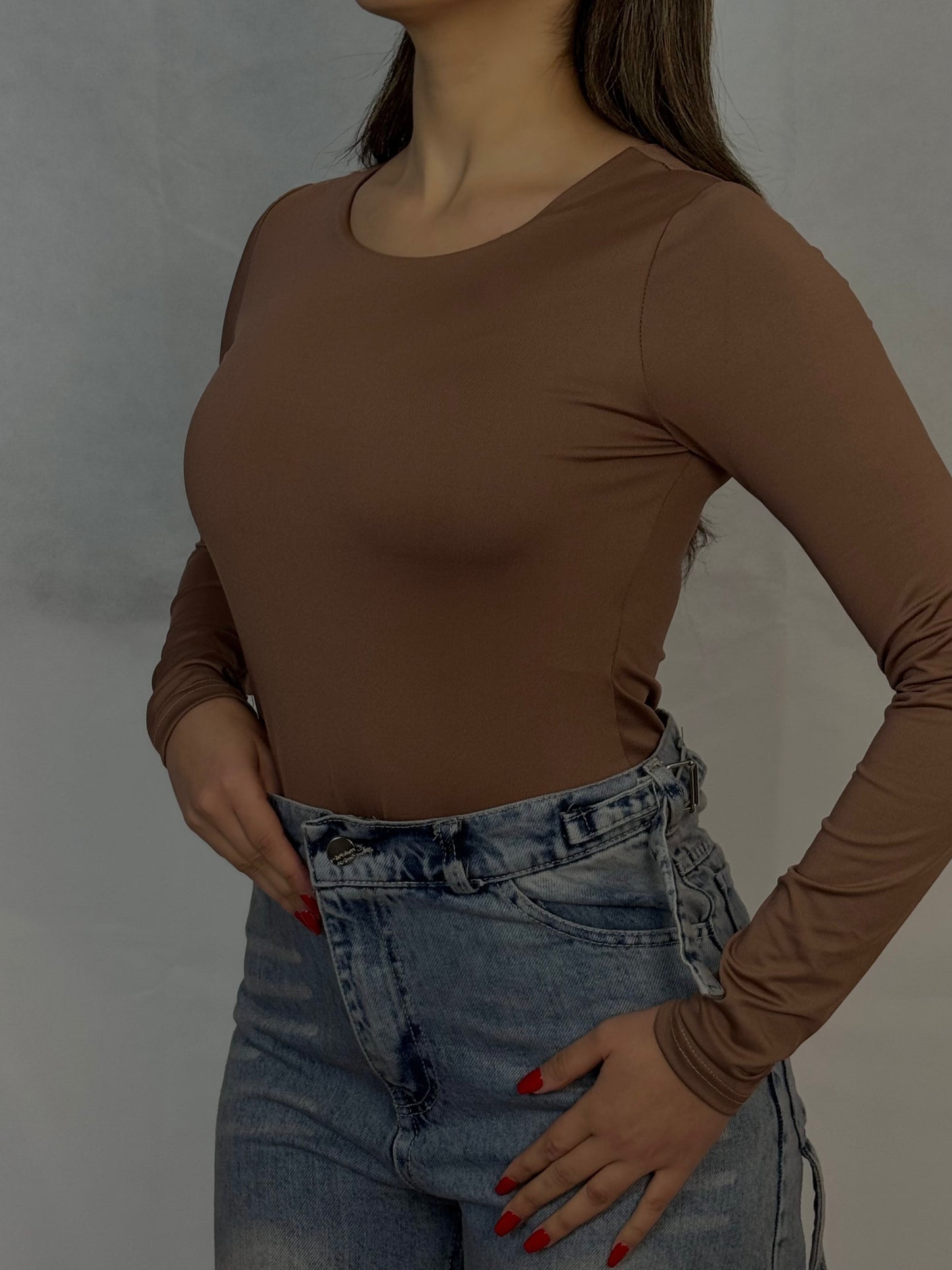 Crew neck basic bodysuit code(766)