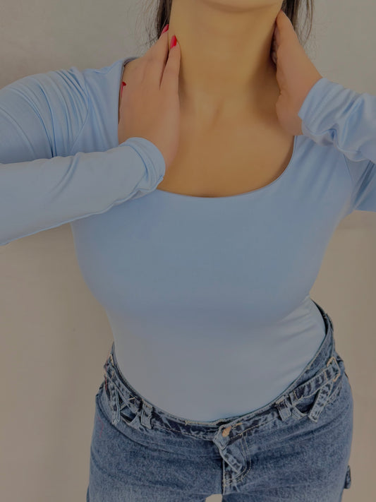 Square neck bodysuit code(758)