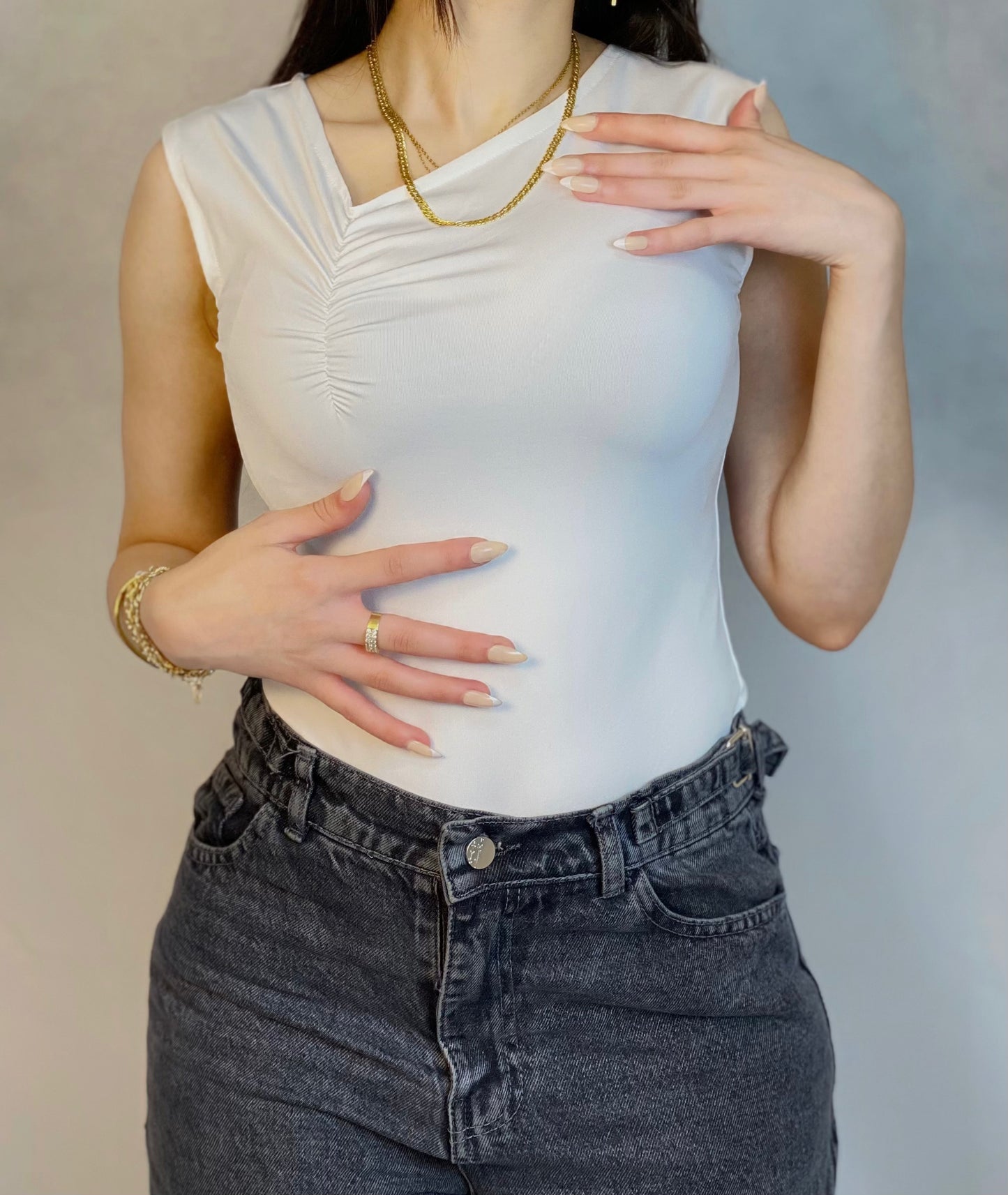 Asymmetrical basic top code(846)